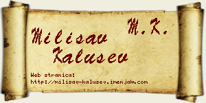 Milisav Kalušev vizit kartica
